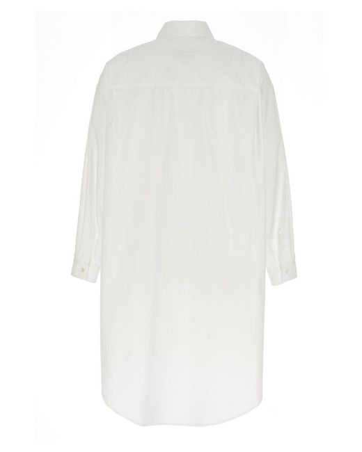 MM6 by Maison Martin Margiela White Shirt Dress With Numeric Logo