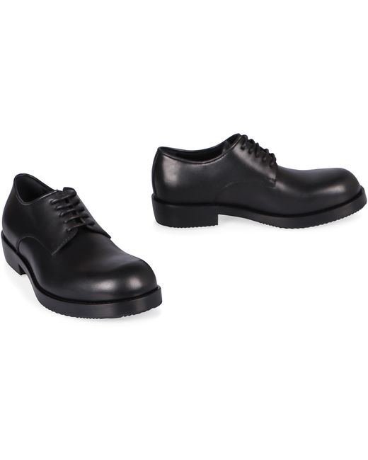 Dries Van Noten Black Leather Lace-Up Shoes for men