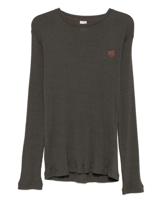RANRA Gray Rib L/S T-Shirt for men
