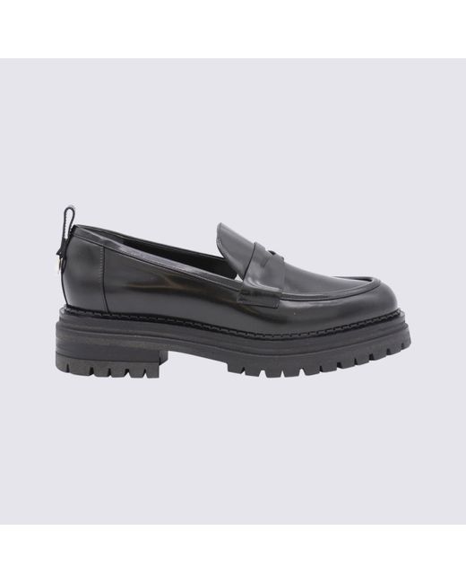 Sergio Rossi Black Leather Loafers