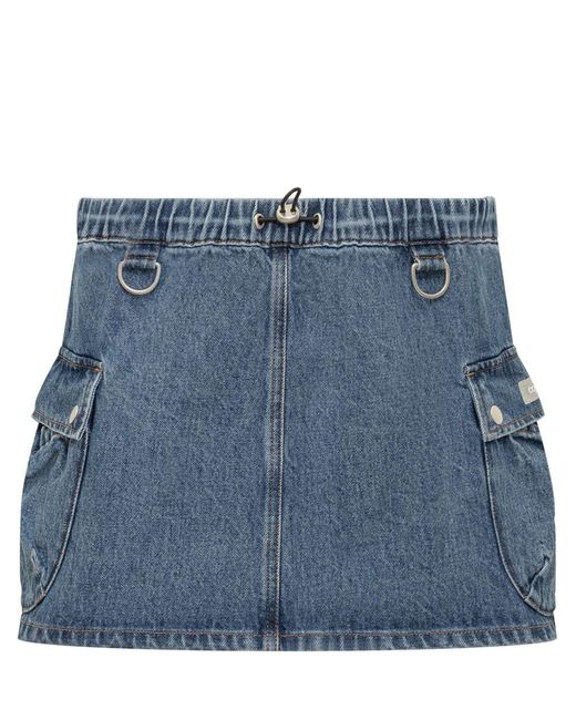 Coperni Blue Jeans Cargo Miniskirt