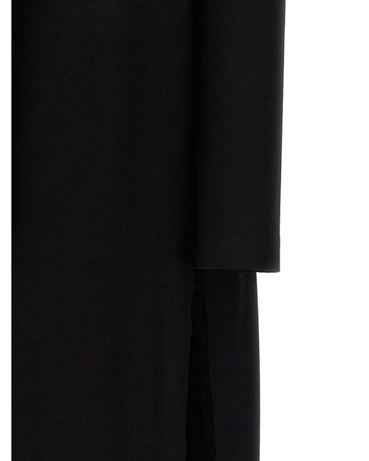 Norma Kamali Black Long U-neck Dress Dresses