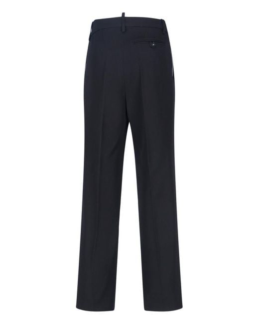 Victoria Beckham Blue Virgin Wool Pants
