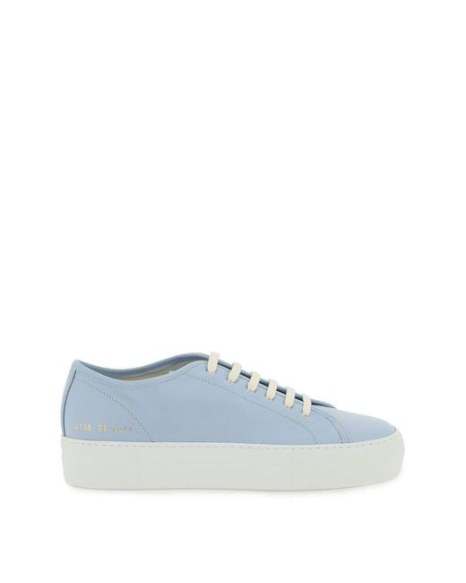 Common Projects Blue Leather Tournament Low Super Sneakers