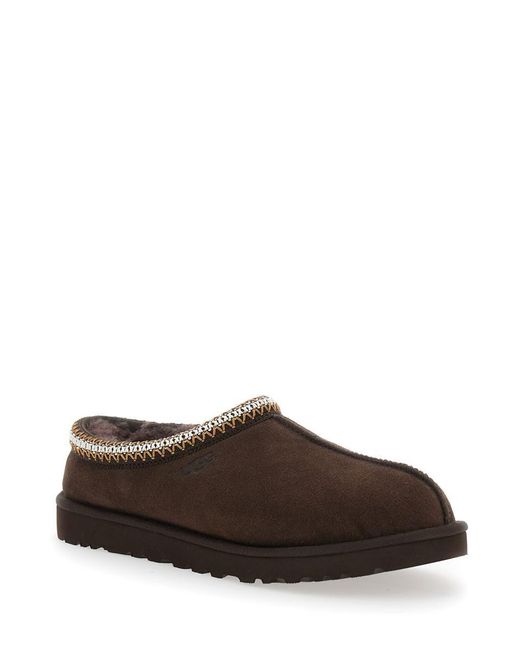 Ugg Brown 'Tasman' Mules With Embossed Logo for men
