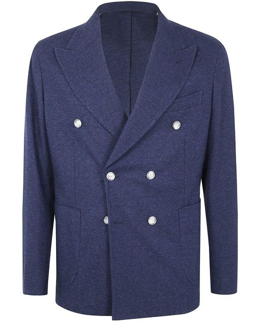 Barba Napoli Blue Dynamic Double Breast Jacket for men
