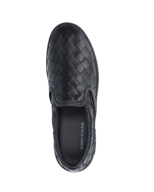 Bottega Veneta Black Woven Slip-on Sneakers for men