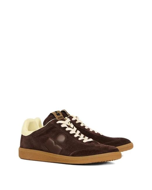 Isabel Marant Brown Bryce Low-Top Suede Sneakers Shoes