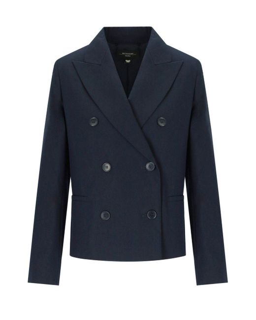 Weekend by Maxmara Blue Tappeto Double-Breasted Blazer