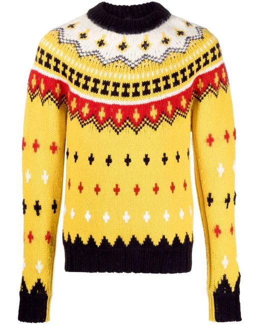 3 MONCLER GRENOBLE Yellow Wool & Alpaca-blend Crewneck Sweater for men