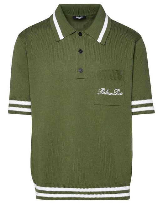 Balmain Green Polo Shirt for men