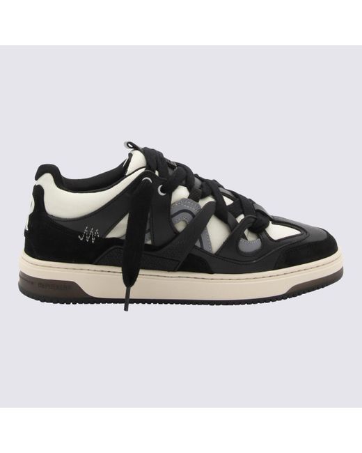 Represent White And Black Leather Bully Sneakers for men