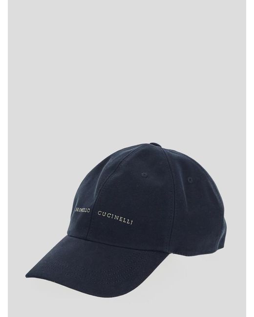 Brunello Cucinelli Blue Hats for men