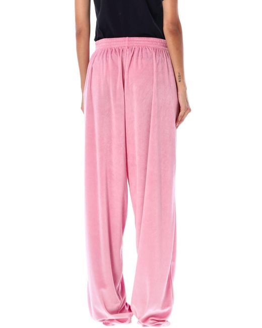 Balenciaga Pink Velvet jogging Pants