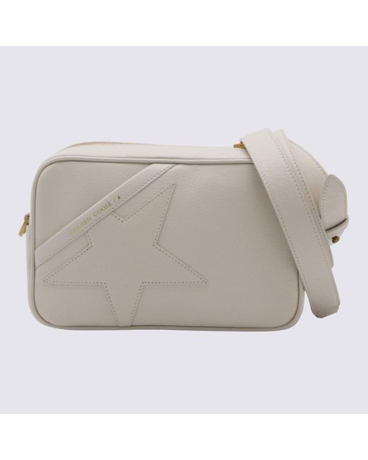 Golden Goose Deluxe Brand Gray Light Cream Leather Star Crossbody Bag