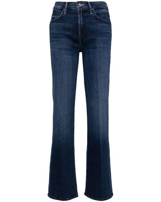 Mother Blue Mid-rise Straight-leg Jeans