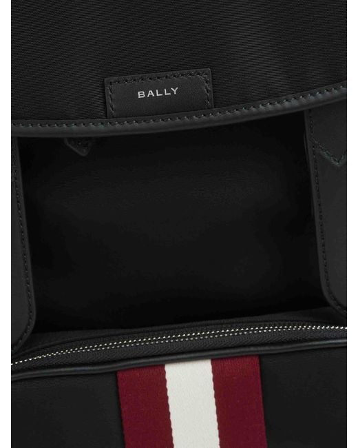 Bally Black Code Nylon Backpack for men