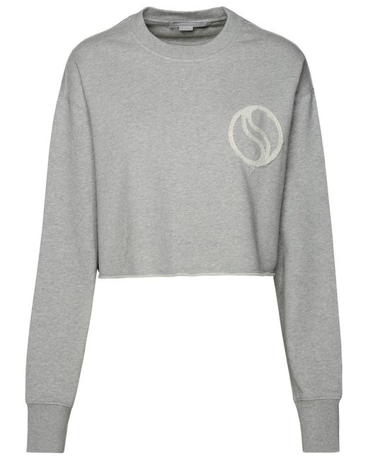 Stella McCartney Gray 's-wave' Grey Organic Cotton Sweatshirt