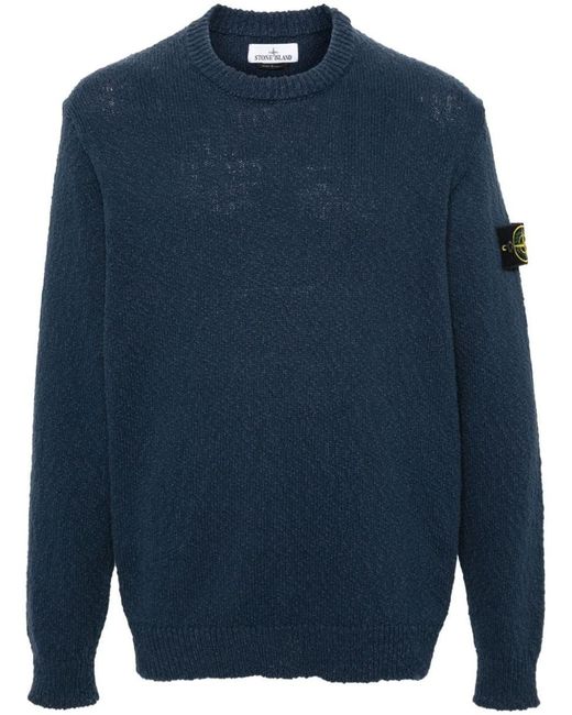 Stone Island Blue Sweater With Patch for men