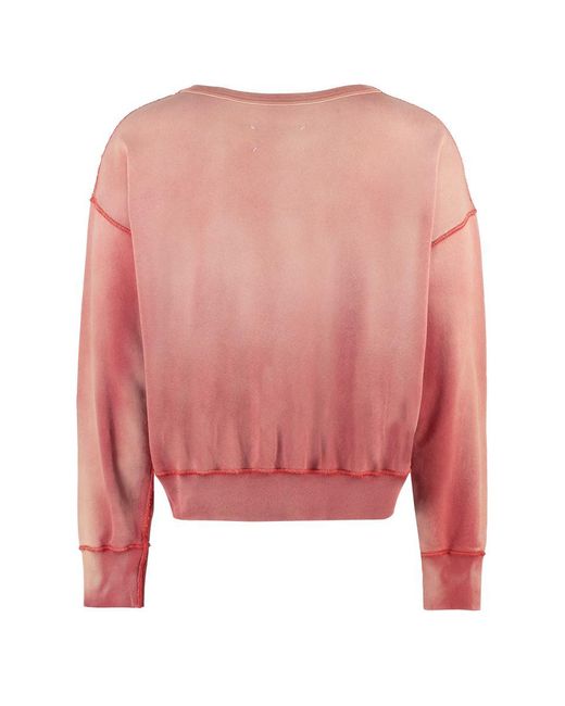Maison Margiela Pink Cotton Crew-neck Sweatshirt for men