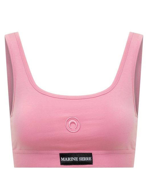 MARINE SERRE Pink Top With Logo
