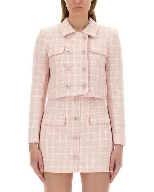Self-Portrait Pink Jacket With Collar