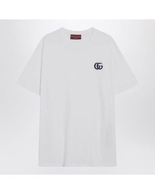 Gucci White Cotton Jersey T-Shirt for men