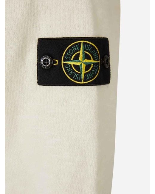 Stone Island White Crater Neck Sweatshirt for men