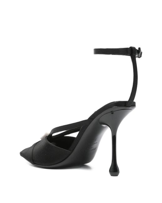 Jimmy Choo Black Siva 95 Satin Sandals