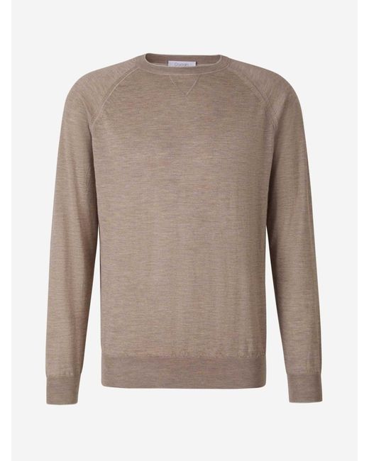 Cruciani Green Cashmere And Silk Sweater for men
