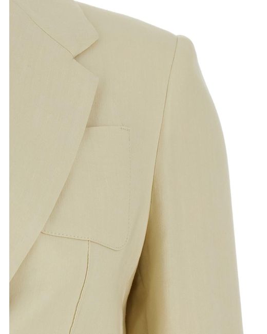 Tela Natural Single-Breasted Suit With Notched Revers