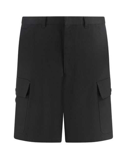 Prada Black Cotton Bermuda Shorts for men