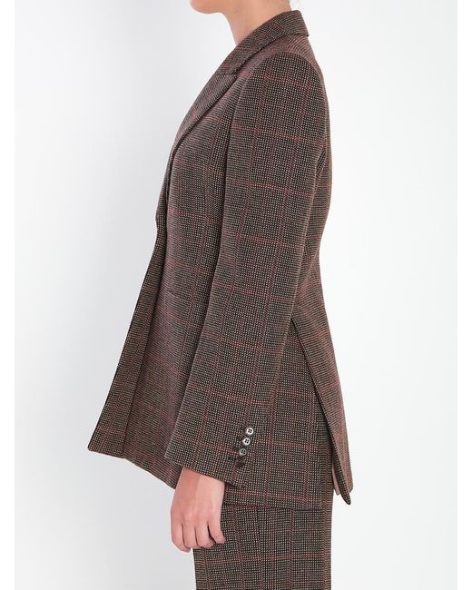 Chloé Brown Checked Wool Tailored Jacket