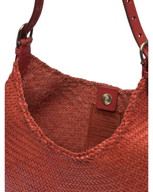 Dragon Diffusion Red Luna Mezza 3Mm Diagonal Moon Shape Hobo 35X27X7 Cm