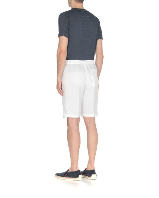 120% Lino White Shorts for men