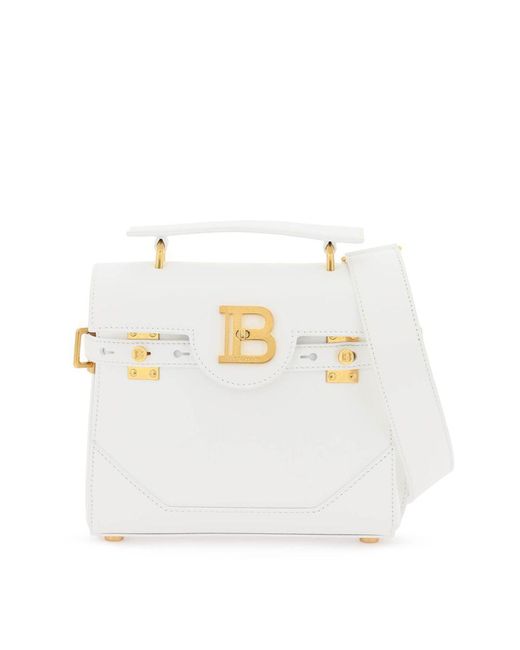 Balmain White B-Buzz 23 Handbag