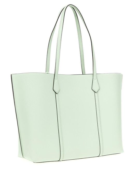 Tory Burch Perry Embossed Tote Bag in Green