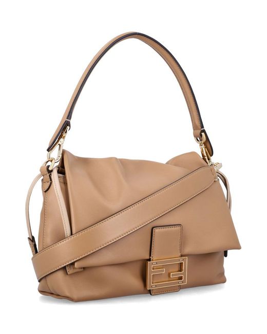 Fendi Natural Mama Baguette Nappa Leather Bag