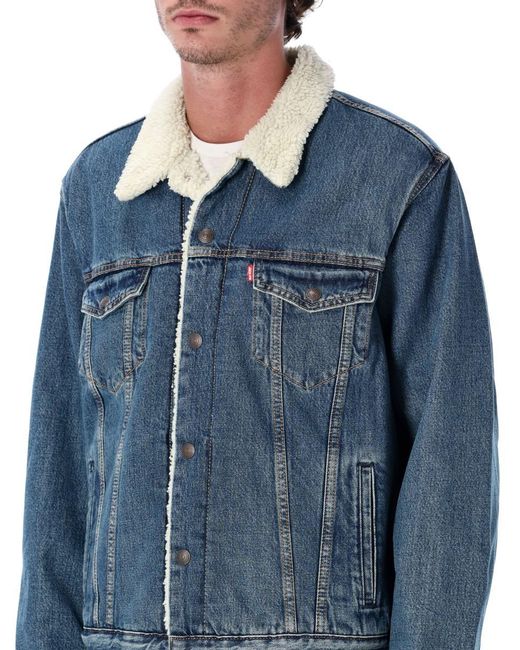Levi's Blue Denim Type Iii Sherpa Trucker Jacket for men