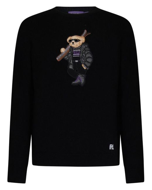 Ralph Lauren Black Polo Bear Sweater for men