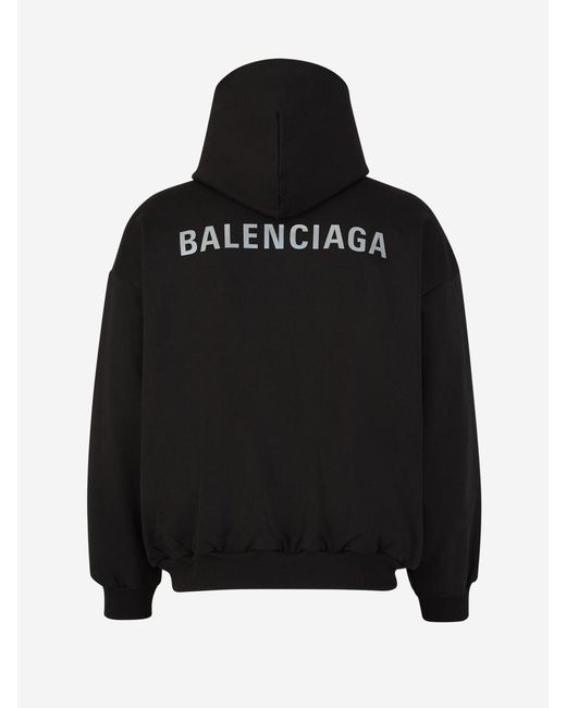 Balenciaga Black Cotton Logo Sweatshirt for men