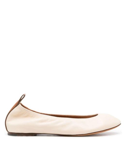 Lanvin Natural Ballerinas With Round Toe
