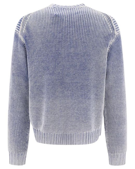 Acne Blue Sweater With Logo Patch for men