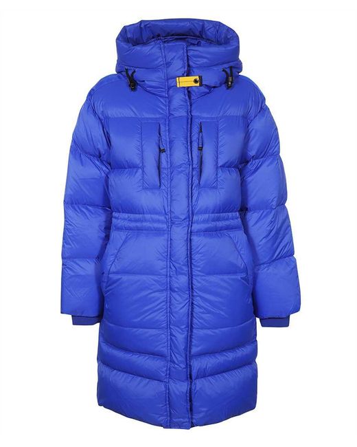 Parajumpers Blue Eira Long Hooded Down Jacket