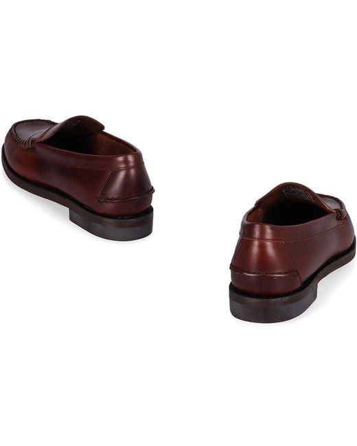 Sebago Brown Dan Waxy Leather Loafers for men