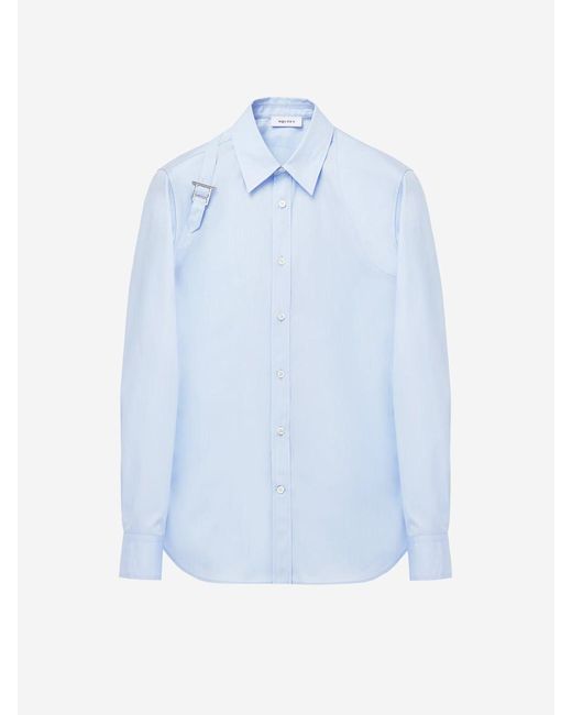 Alexander McQueen Blue Cotton Shirts for men