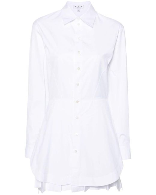 Alaïa White Cotton Shirt Dress