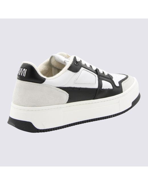 AMI Ami Paris Black And White Leather Arcade Sneakers for men