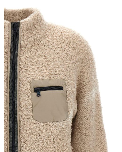 Brunello Cucinelli Natural Teddy Cardigan Sweater, Cardigans