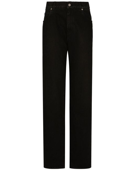 Dolce & Gabbana Black High-rise Drop-crotch Boyfriend Jeans